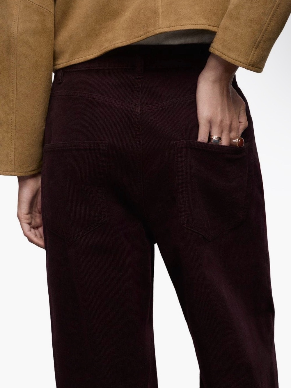 MANGO Wide Leg Corduroy Pants